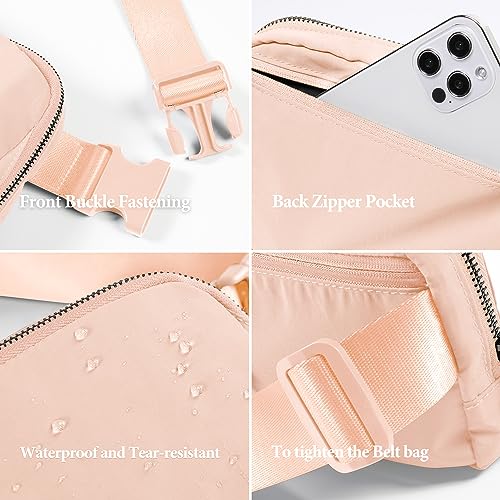 Image of ODODOS Unisex Mini Belt Bag with Adjustable Strap Small Fanny Pack for Workout Running Traveling Hiking, Pale Coral