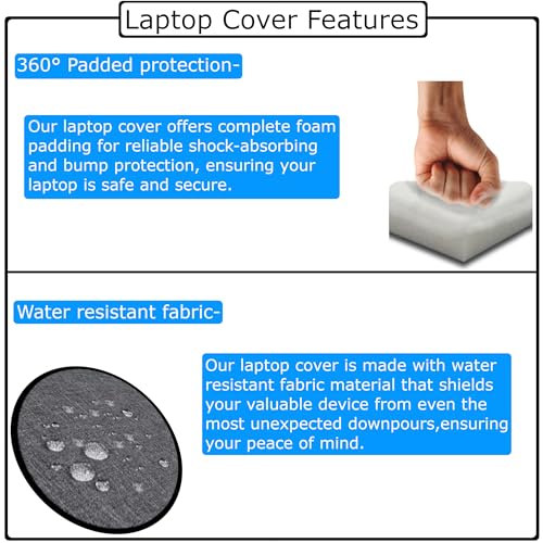 Image of Laptop Sleeve for 15.6 inch Laptop, Set of 2 Grey Fabric Sleeves (15.6)