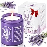 WarmEmbrace Lavender Scented Candles for Women, 7.5 oz Highly -Scented Soy Candle for Home Scented, Birthday Valentines Gifts for Mom & Girlfriend, Housewarming Gift