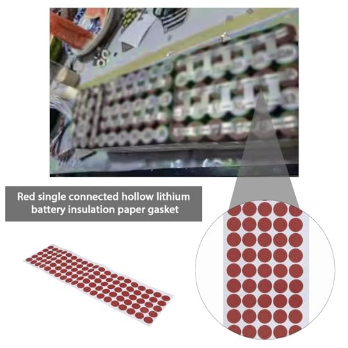 Image of 200pcs 21700 Battery Insulation Gasket Battery Insulation Sheet Lithium Battery Insulating Paper Gasket for Battery Pack Electronic Components Lighting, Red