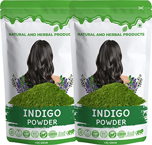 Indigo Powder Organic for Hair | Black Hair Color | Indigo Dye For Hair Care | Hair Growth | Hair Fall | Hair Color | Hair Conditioner | Hair Strong | Black Hair – 100 Gram (Pack of 2)