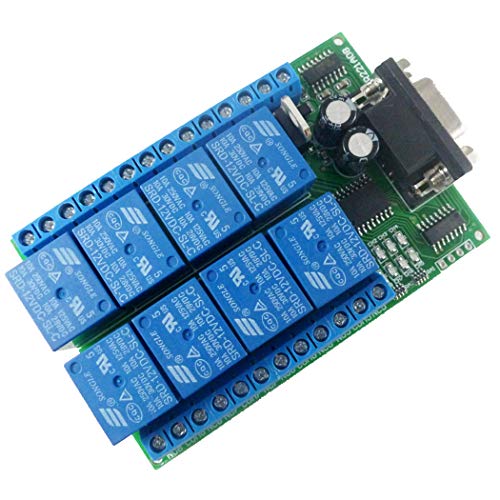Eletechsup DC 12V 8 Channel RS232 Relay Board PC USB UART DB9 Remote