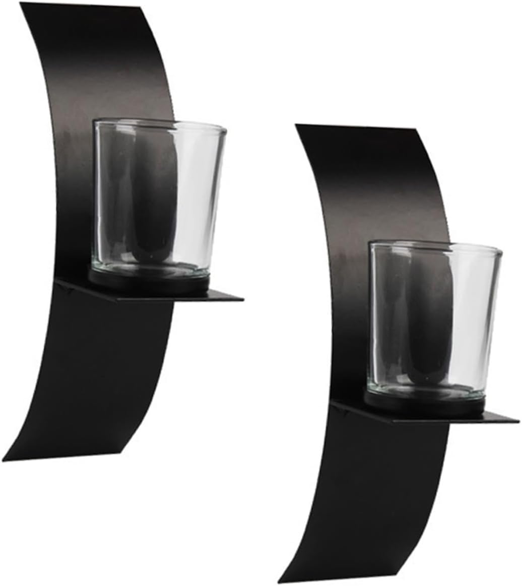 Cabilock 2 Pcs Arc Shape Wall-Mounted Candle Holders Home Decor Sturdy Construction