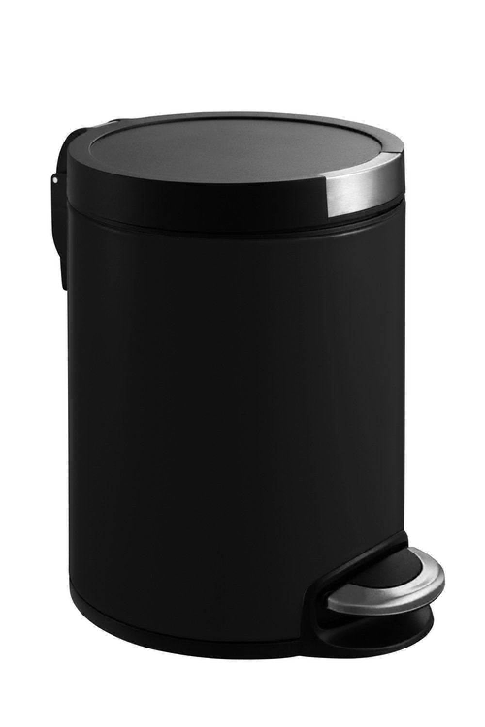 Poubelle 5L noire compacte avec bac intérieur amovible et pédale robuste