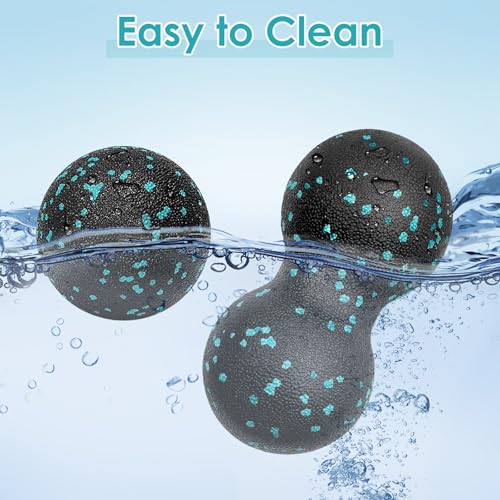Gemtte Faszienball und Duoball, 2 Stück Massageball Set, Klein Faszienball Nacken für Wirbelsäule Fuß Nacken und Rücken (Blau)