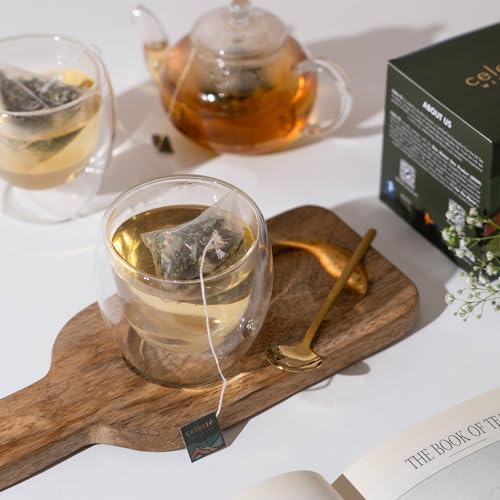 Image of Celeste Assorted Tea Bags | Herbal & Green Tea Sampler | 15 Pyramid Bags | 100% Natural Ingredients