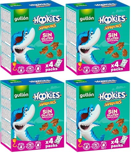 Galletas Sin Gluten Gullón Hookies Mini Sharkies 160g (4x40g) (Paquete de 4)