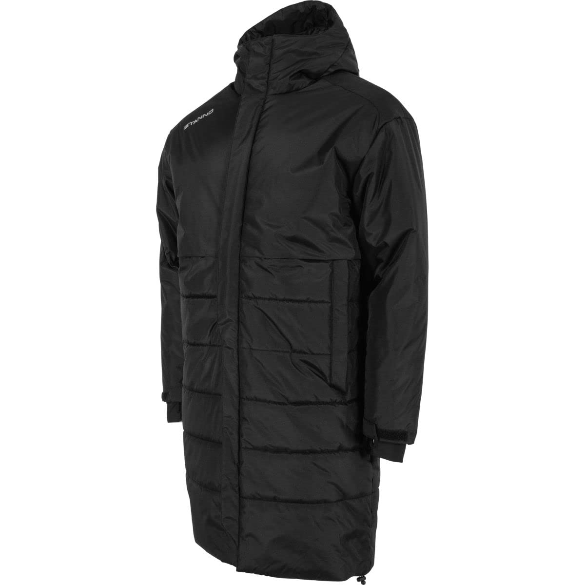 Stanno Chaqueta Prime Long Coach, Chaqueta de Entrenamiento Invierno Cazadora para Hombre y Mujer, Negro, XL
