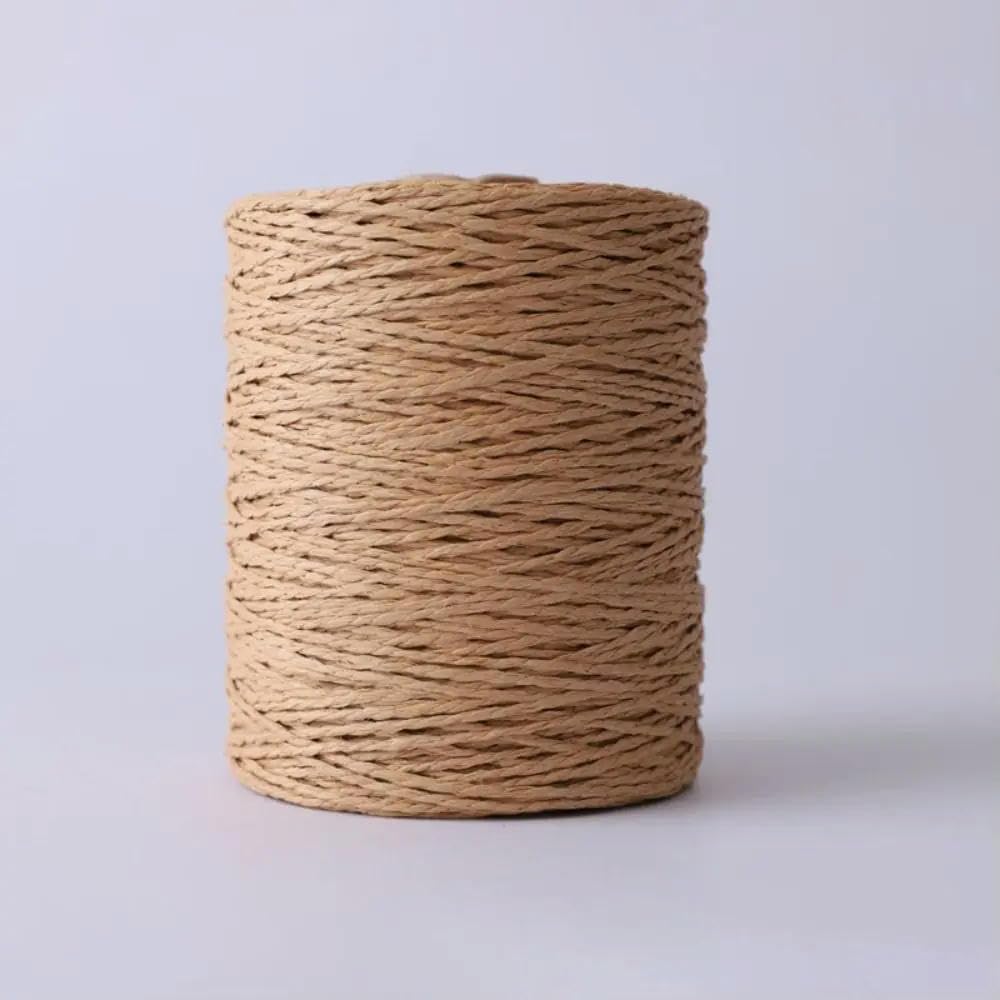 VIXDA 280-300m/Roll Summer DIY Raffia Straw Yarn Hand Knit Natural Basket Knitting Material Colorful Threads HandBag
