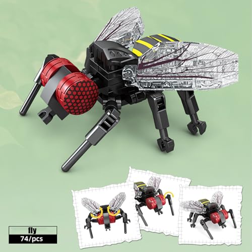 Image of Mini Insect Building Blocks Toy Insect Collection Building Block Set Insects Collection Building Blocks Bugs Toy Building Sets for Kids 6+ (Fly)