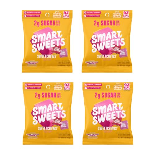 SmartSweets SweetChews Chewy Candy, Gluten Free, Plant Based, Healthy Snacks for Adults & Kids, Low Sugar, Pink Punch & Cherry Lemonade, No Artificial Sweeteners, 45g Bags, 4 Pack - image 1