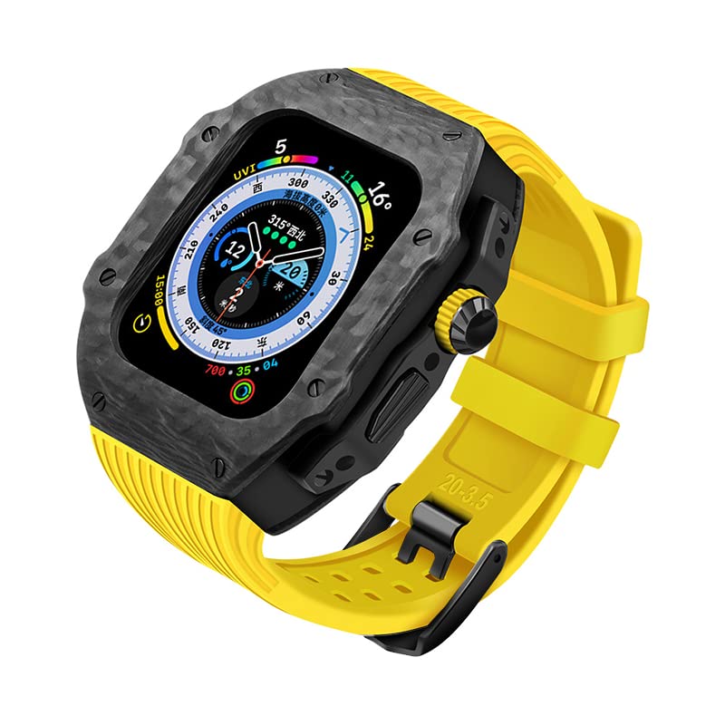 Bracelet Apple Watch 45mm 44mm Kit Modification Boîtier Fibre Carbone SE Serie 9