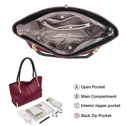 Image of FOXLOVER Large Capacity Tote Handbags for Women, Women's Top-handle Bags Fashion Shoulder Bags Purses Minimalist design