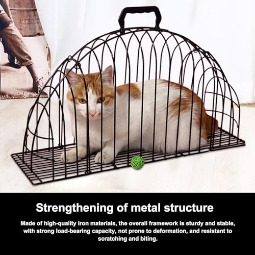 Jaula de aseo para gatos en malla de metal duradero de 18x4x10 pulgadas 7