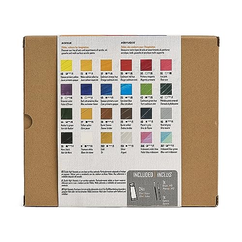 Pébéo, Studio Acrylics, Set 24 Tubes 20 Ml Assorted Colours + Accessories, Acrylic Painting Kit for Artist and Beginner - Image 3