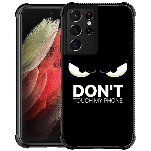 ZHEGAILIAN Case Compatible with Samsung Galaxy S23 Ultra Case,Dont Touch My Phone Graphic Design Acrylic Shockproof Anti-Scratch Hard Case for Samsung Galaxy S23 Ultra
