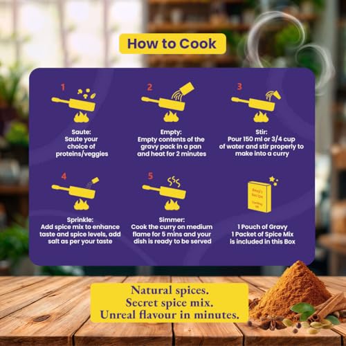 Image of Beeji's Recipe Shahi Malai Gravy Paste Combo Pack (2 x 250gm) | Cook in 15 Mins | Just Add Fresh Vegetables, Paneer or Chicken | Made with Pure Ghee | No Preservatives | One pack Serves 3-4
