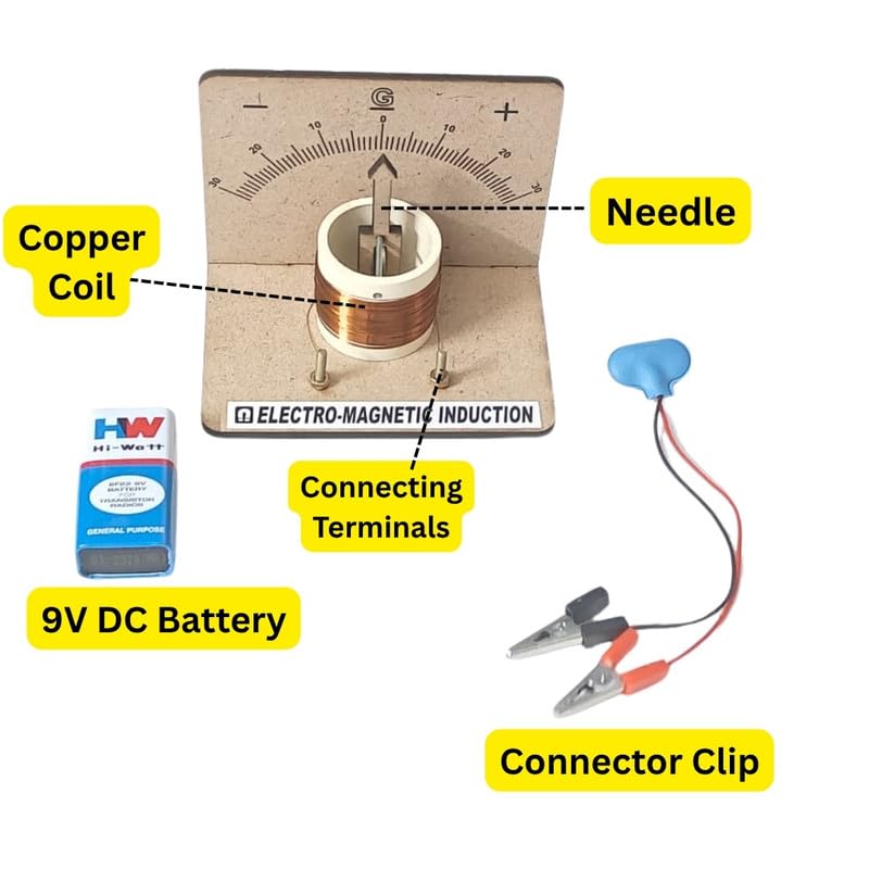 Image of ERH India Class 12 Physics Lab DIY Experiment Kit - Faraday's Law of Electromagnetic Induction Galvanometer Mini Science Project Working Model for School Kids