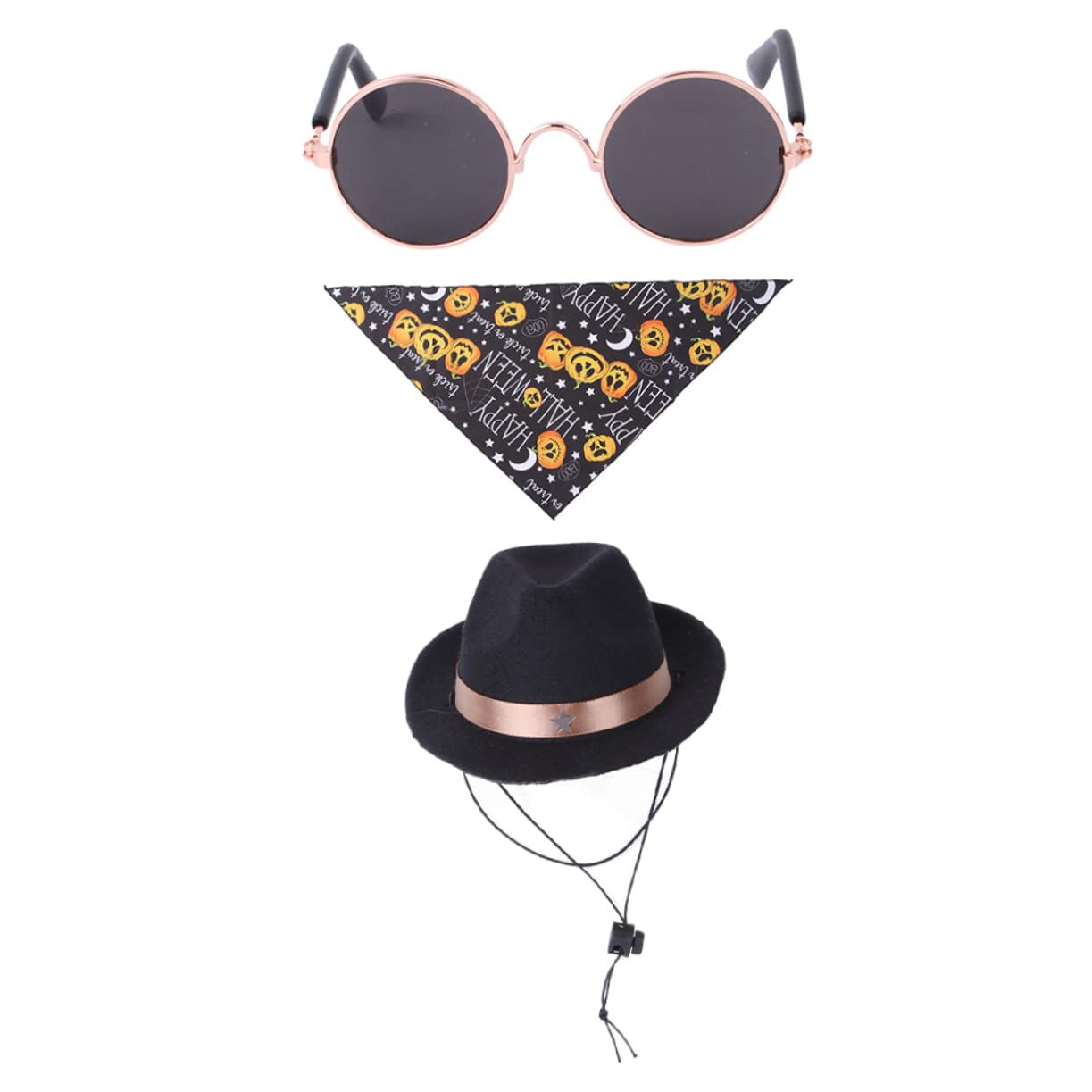 SUPVOX 5 Ensembles Chapeau d'halloween Accessoires D'habillage pour Animaux De Compagnie Bandana pour Chien Accessoires d'halloween Lunettes De Chien Casquette pour Polyester