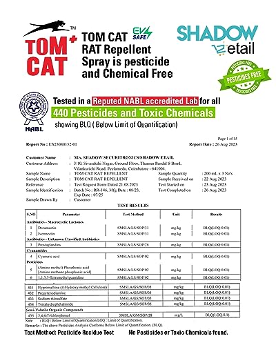 Image of Shadow Securitronics Tom Cat Rat Repellent Spray - Protect Wires in Car, Bike - Rat Repellent Spray for Cars - Powerful Rat Protection Spray - No Kill Only Repels (400ml, Pack of 1)