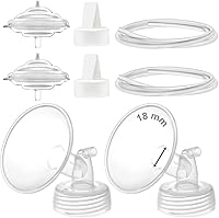 Maymom Spectra S1 S2 9+ Pump Parts Kit: 18mm Flanges, Valves, Tubing, Backflow Protectors - BPA-Free Replacement