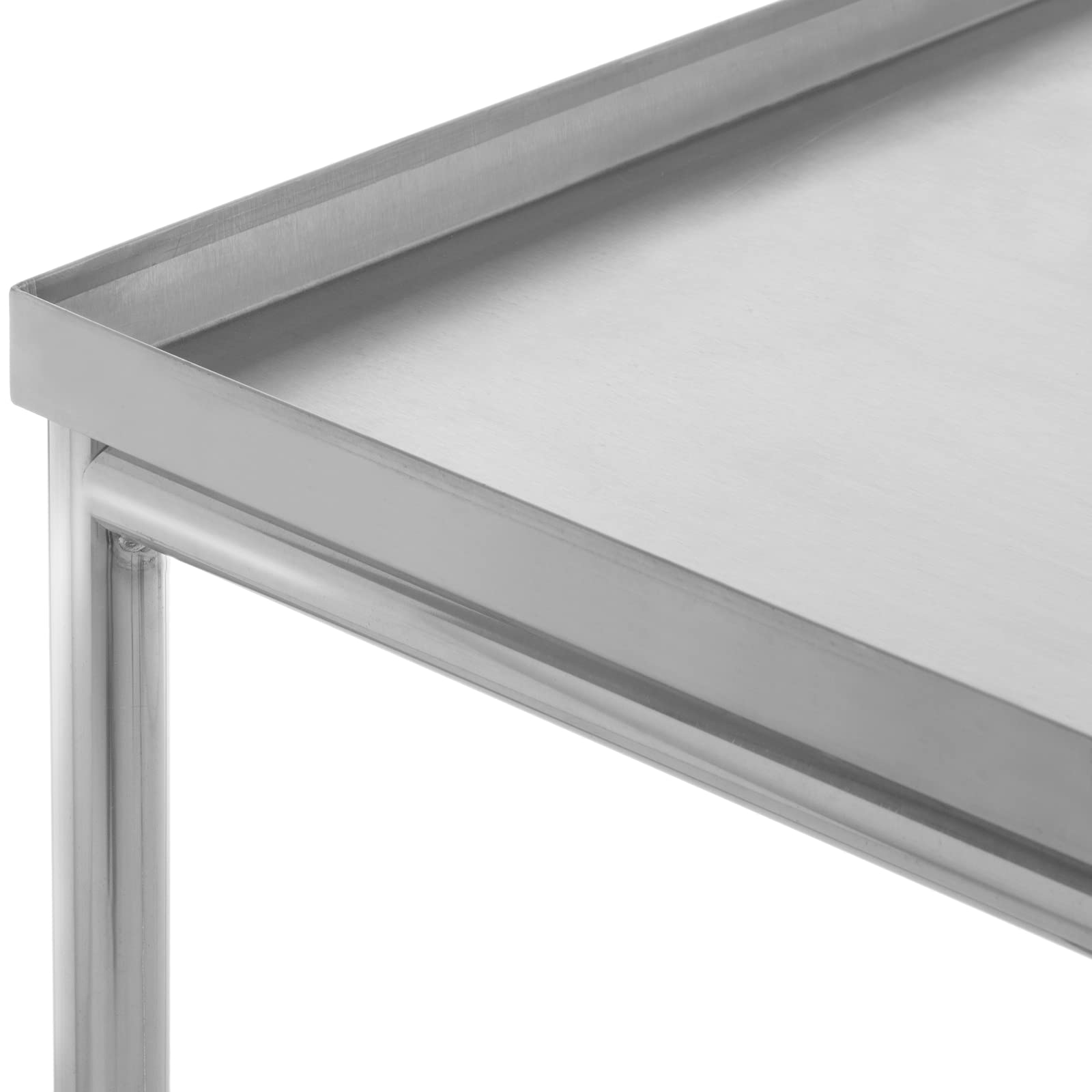 PrimeMatik - Mesa Rectangular para Instrumental quirúrgico en Acero Inoxidable 120 x 50 x 84