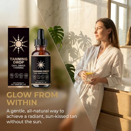 Tanning Drops To Drink, Sunless Tanning Drops, Bronzing Tanner for Face and Body, Safe & Long-Lasting Enhances Natural Tan, Enhancing Natural Skin Tone for All Skin Types (2Fl Oz) — view 3