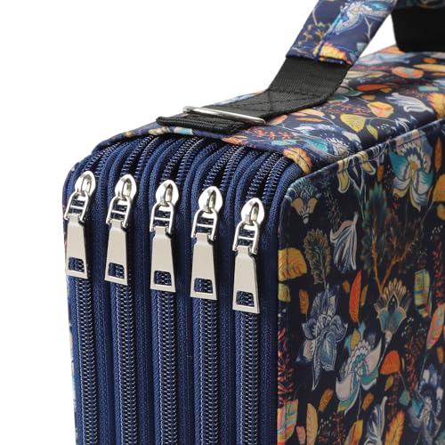 Image of 500 Individual-Slot Colored Pencil Organizer with Zipper - Durable Fabric Art Storage Bag for Painters and Artists