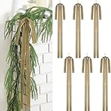 Juego de 12 adornos de terciopelo para árbol de Navidad con lazo de terciopelo para decoración navideña con sofisticado diseño vintage y cinta de terciopelo resistente (caqui)