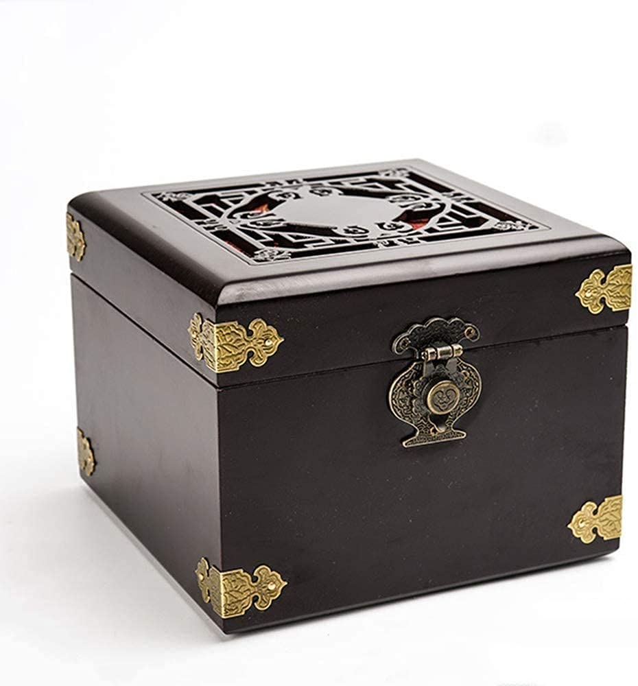 Urnas De Cremación De Madera Grandes para Cenizas Humanas Adultas, Caja De Urnas Funerarias Conmemorativas, Patrón De Dragón Y Fénix Grabado A Mano De Cinco Superficies, Tres Colores, A Ataúdes Y