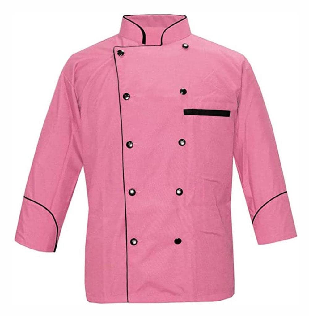 Men's Multi Color Chef Jacket/Light Weight Chef Coat With Contrast Black Piping(Size,S-5XL)