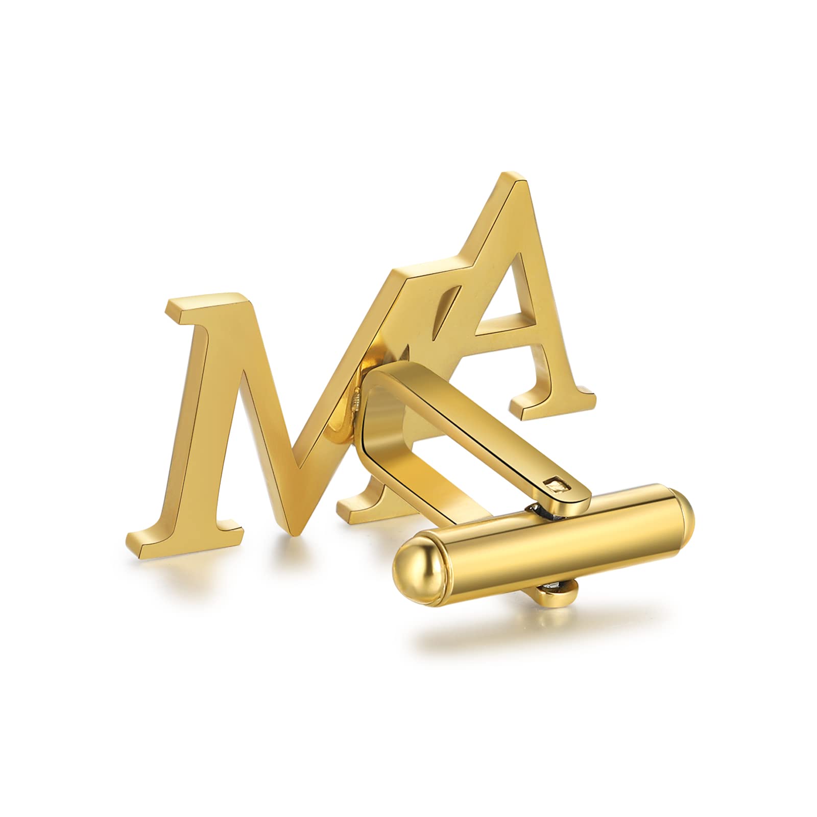 Boutons de Manchette Personnalisés pour Homme, 1 Paire de Boutons de Manchette pour Père en Acier Inoxydable avec Initiales Personnalisées, Cadeau de Fête des Pères pour Mari, Grand-Père