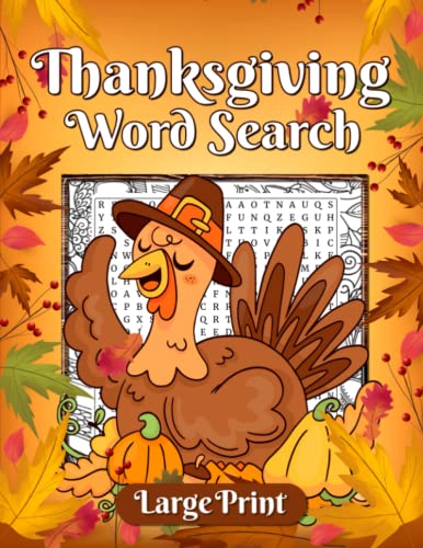 Thanksgiving Word Search Puzzle Book: Thanksgiving Word Search Book for Adults with Answers 