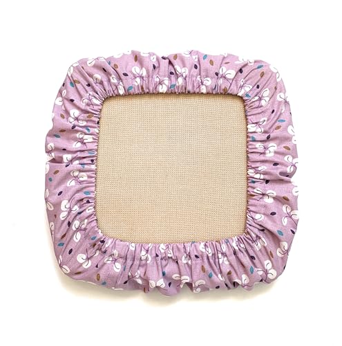 Grime Guard Q-Snap 8 x 8 Inch Cotton Hoop Cover Nurge size 3 Hoop Square Embroidery, Quilting, Punch Needle, and Craft Sewing (Purple)