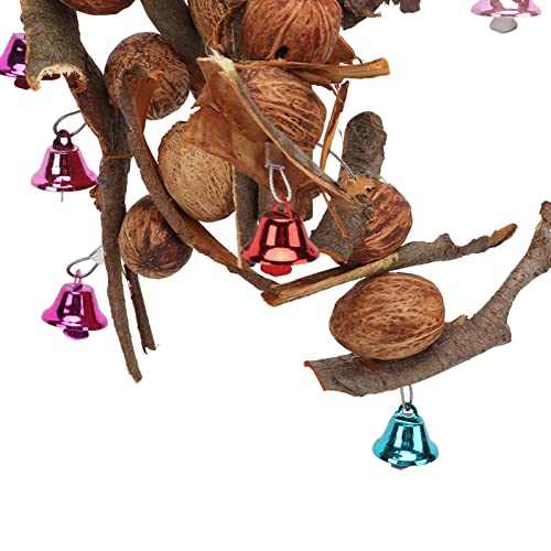Mbeysaq Brinquedo para mastigar papagaio com sino e gancho para brincar com pássaros