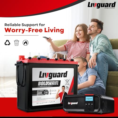 Image of Livguard Sineverter Pro with LCD Display 900VA /12V Pure Sinewave Inverter with Livguard 150Ah Tall Tubular Inverter Battery |Reliable Power Backup for Home, Office, and Shops