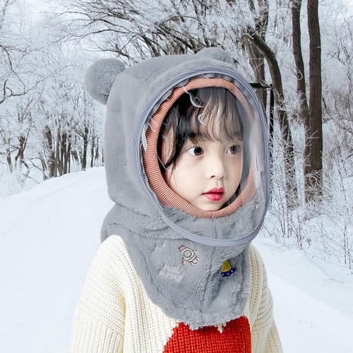 Children's Hooded Hat with Face Cover and Ear Protection for Winter Activities3