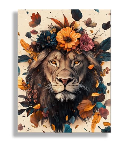 Peinture par numéro adultes débutants lion : kit coloriage adulte 70x100cm