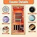 InfraHHZQ Single-Person Far-Infrared Sauna Cabin – 900W Home Spa Featuring Red Light Therapy and Bluetooth Speaker, Crafted from Obeche Wood – Dimensions: 28.35 x 32.28 x 61.42 inches