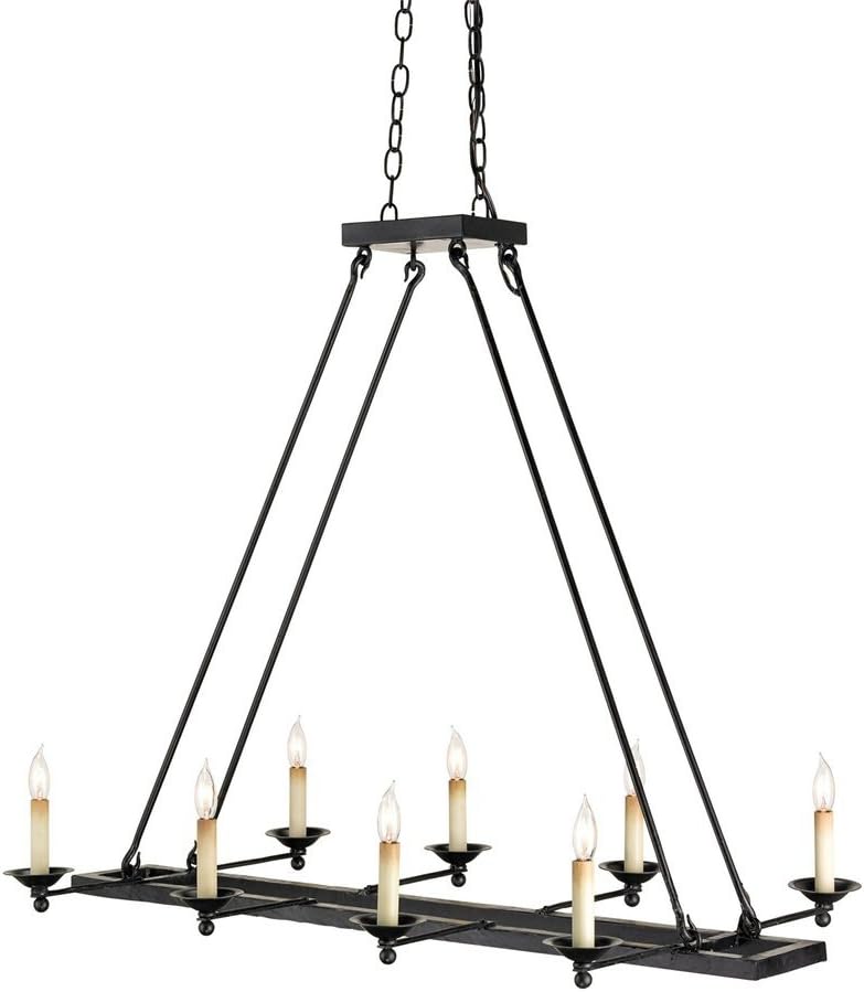 Currey and Company 9816 Houndslow 8 Light Island / Billiard Fixture with Wrought, Satin Black