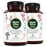 BonVigo® AlpenBitter - Bitter Kapseln mit Enzian, Wermut, Löwenzahn, Tausendgüldenkraut - Cholin für Leber, Fettstoffwechsel, Verdauung* - 12-Kräuter-Formel nach alten Magenbitter Kloster-Rezepten (2)