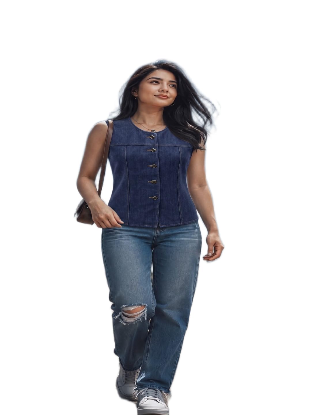 Seamed Denim Waist Vest-image-28