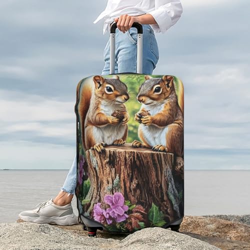 Two Squirrels Elastic Travel Luggage Covers Dustproof Scratch-Resistant Suitcase Protector Fit 22-24 Inch 7