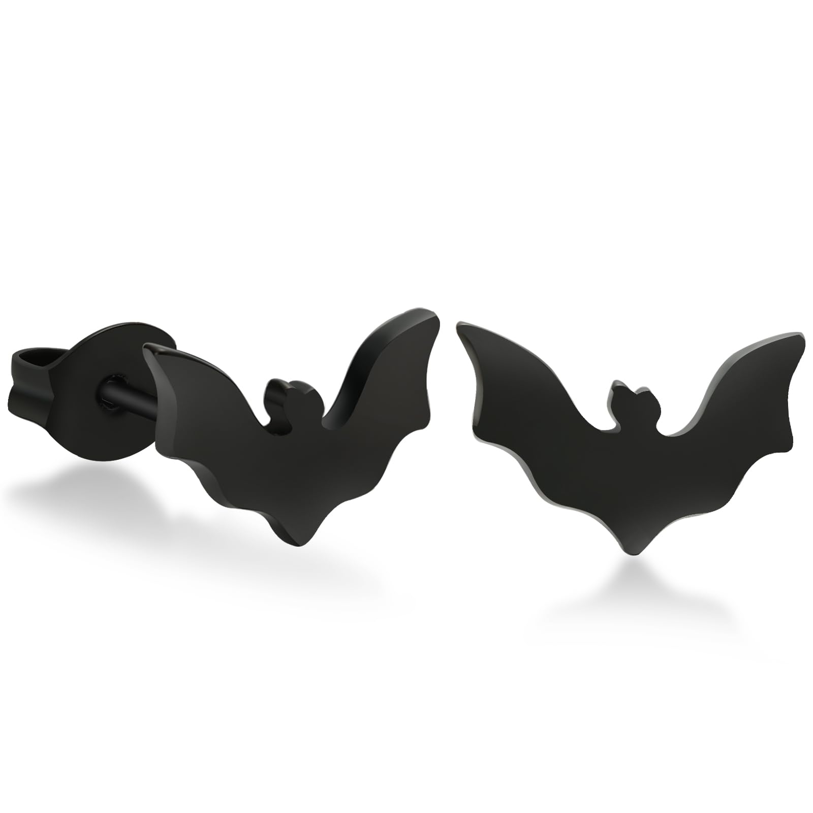 TGNELPure Titanium Earrings Bat Earrings Halloween Animal Stud Earrings Cool Trendy Party Hypoallergenic for Men Women Black