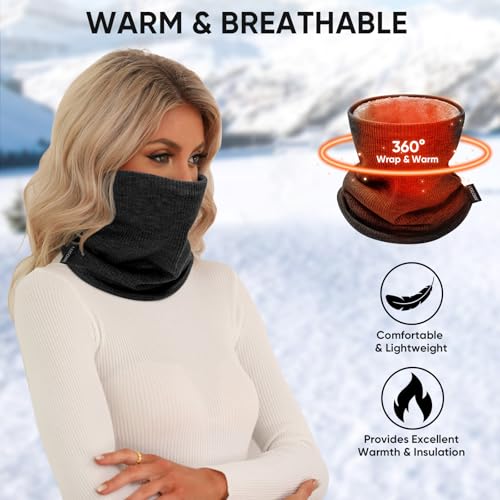 Image of TICONN Neck Gaiter Face Cover Scarf, Neck Warmer Breathable Sun & Wind-proof for Skiing Fishing Hiking Cycling