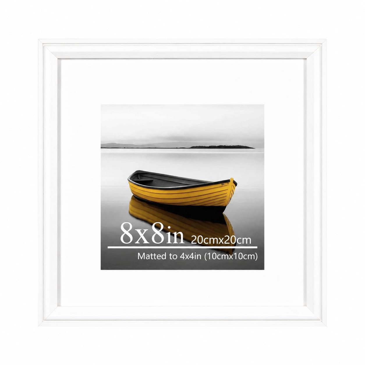 Baoee 8x8 white Picture Frame,photo frame with acrylic glass,Poster Frame