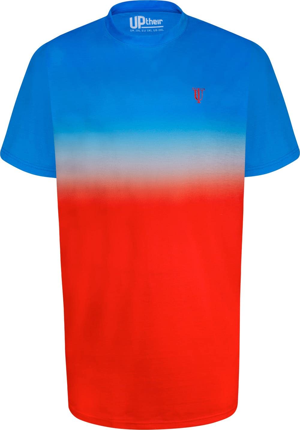 Uptheir Men's Orange Vibe One Tall Fade Effect Crew Neck T-Shirt - Mt