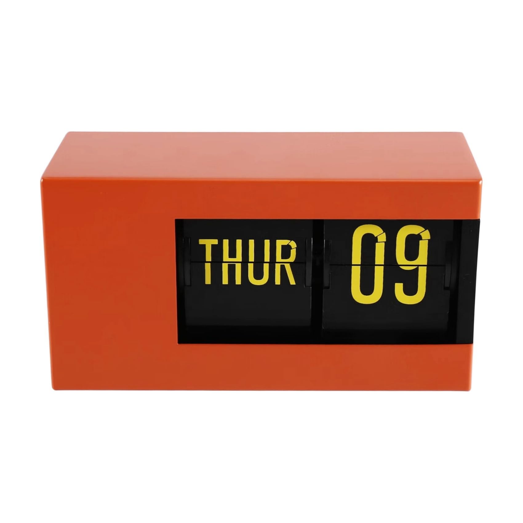 UDSKNV[KSL Automatic Flip Clock-Vintage Retro Design, Digital Desktop Alarm Clock, Minimalist Bedroom& Decor Style Orange