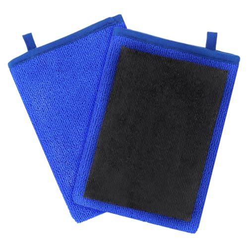 Quilax 2 Pack Clay Mitt Auto Detailing Fine Grade Alternative Microfiber Car Clay Mitt Clays Towel for Car Cleaning Detailing Polishing (Blue)