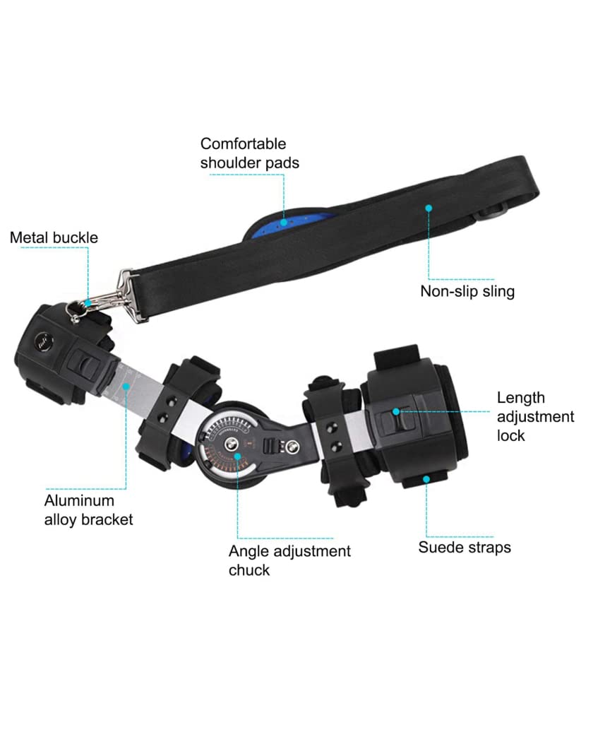 Codera ajustable Ortesis de codo con bisagras Extensión del brazo Soporte para fracturas Fijador de férula Recuperación de lesiones postoperatorias Eslinga para brazo y codo, derecha (izquie
